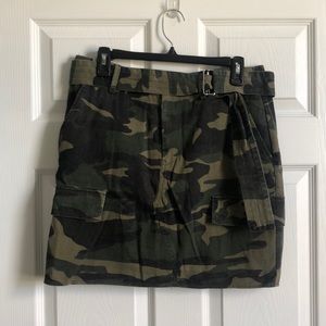 Women’s Large Camo Print Denim Skirt